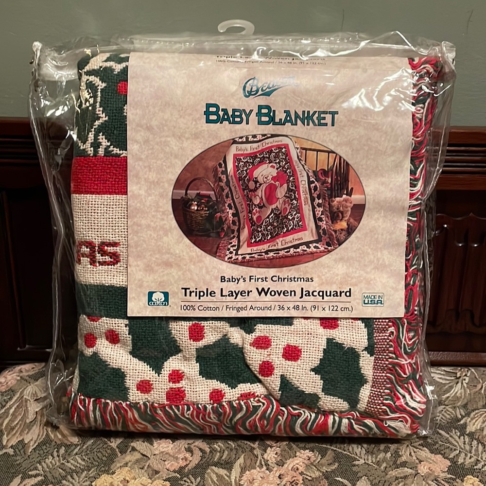 Beacon Baby’s First Christmas baby blanket.